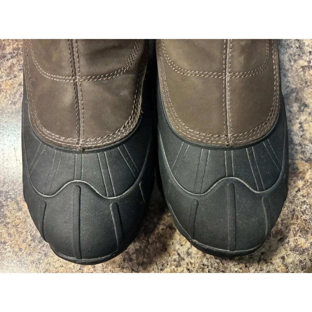 LL Bean Storm Chaser Waterproof Slip On Duck Boots Mens 13 Brown Black 254646